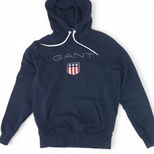 Gant anchor shield emblem flag navy blue hoodie